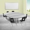 Flash Furniture 86" Oval Wave Grey Table Set-12" Stack Chairs XU-GRP-12CH-A3060CON-60-GY-T-P-GG - alternate 1